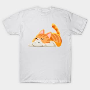 Cat Holic - Orange Cat Sleeping T-Shirt